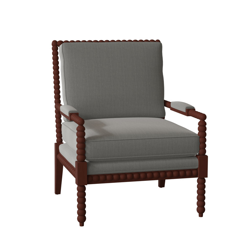 Keaton Upholstered Armchair, Peyton 41 Gray Performance Twill, Cashmere