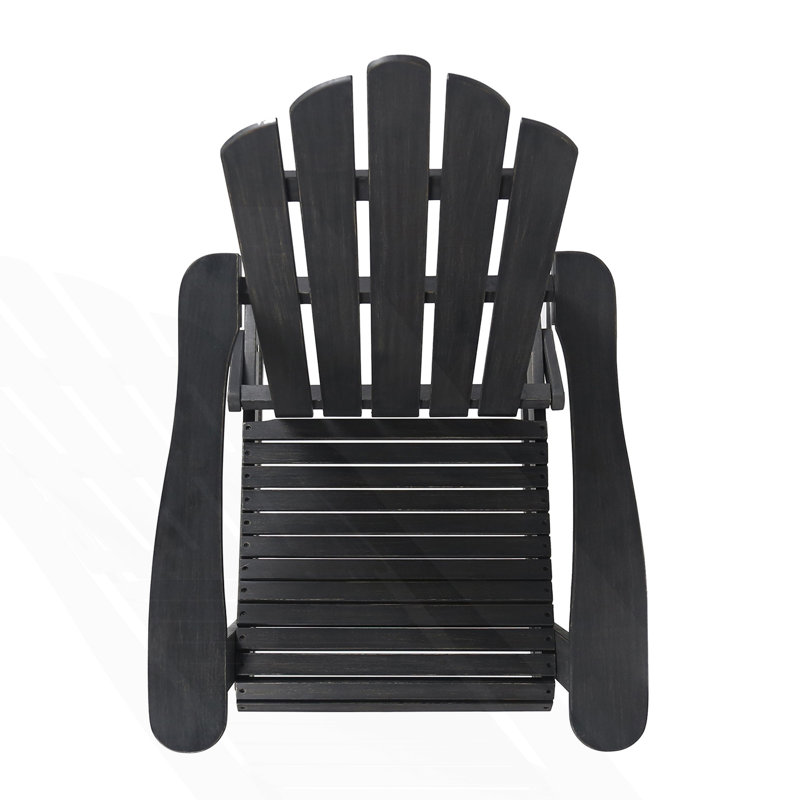 Foldable Adirondack Chair, Patio Chair, Dark Gray