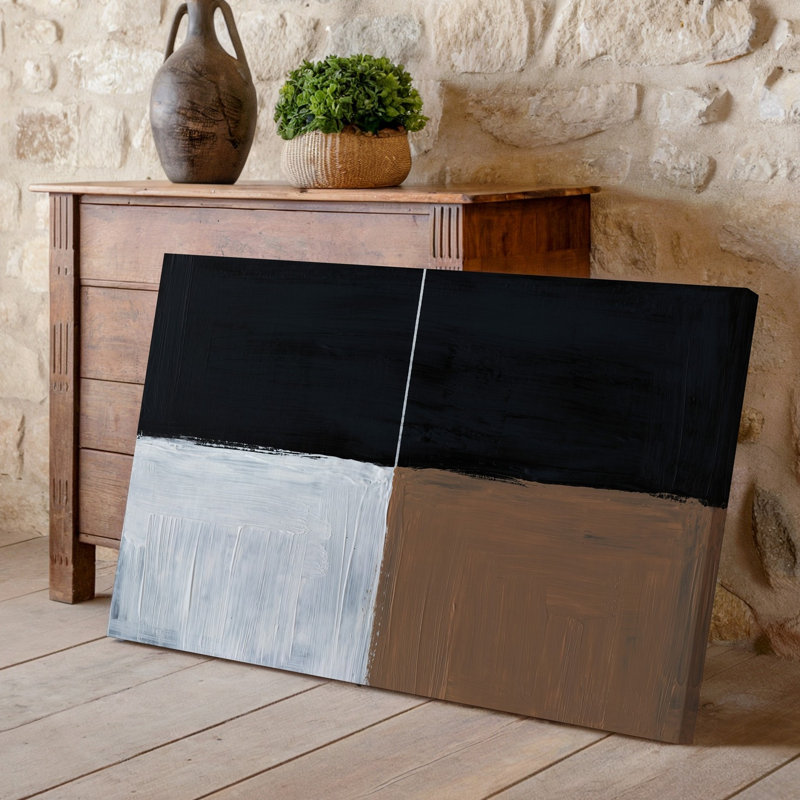 Toile, création d'une œuvre d'art abstraite minimaliste mettant en vedette un art mural divisé vertical central mettant en vedette une transition douce