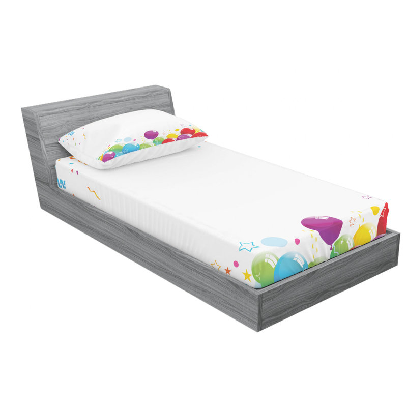 Microfiber Fitted Sheet, Twin Fitted Sheet with 1 Pillowcase