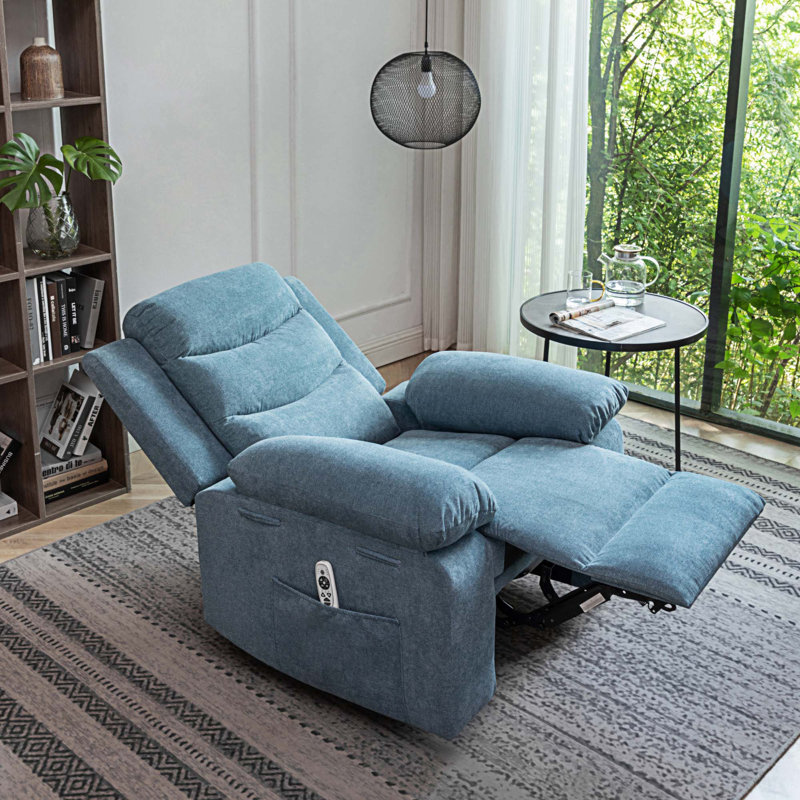 Fauteuil de massage chauffant, Velours bleu