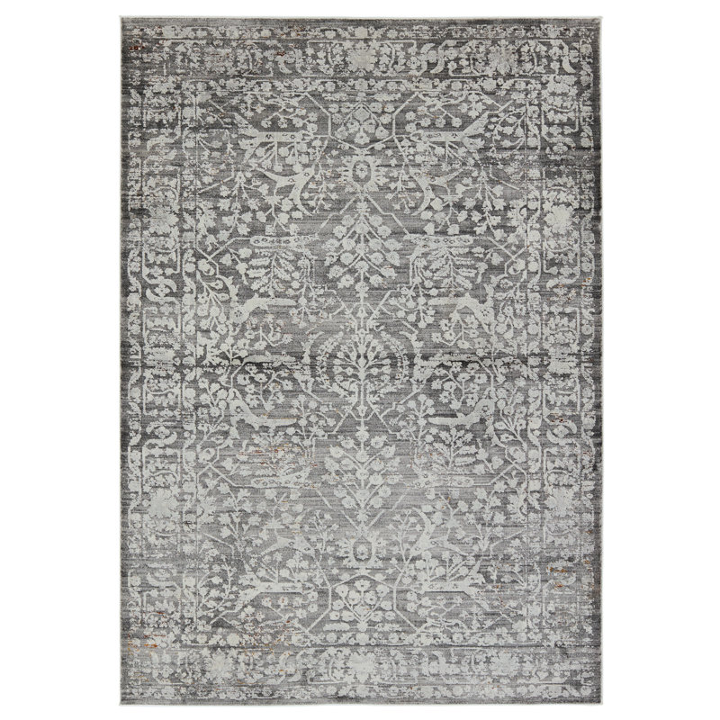 Tapis gris / crème Elvira, Rectangle 5 pi 11 po x 8 pi 11 po