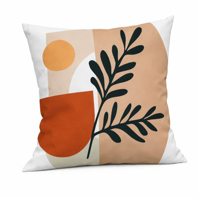 Modern Minimalist Square Cushion Cover, 17 x 17 Inch Farmhouse Bohemian Decorative Pillowcase for Living Room Bedroom