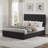 Bed Frame With Adjustable Headboard And 4 Storage Drawers, Linen Upholstered Platform Bed Frame-110095410-110095411