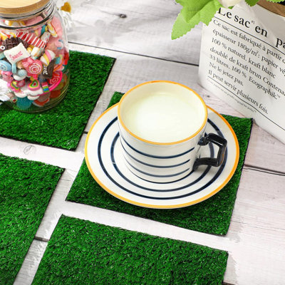12 pièces de tapis carrés en gazon artificiel 6 po x 6 po
