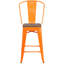 Tabouret de bar ou de comptoir en métal Marian avec dossier et siège en bois Marian-2101696441-2127243145-2101696412