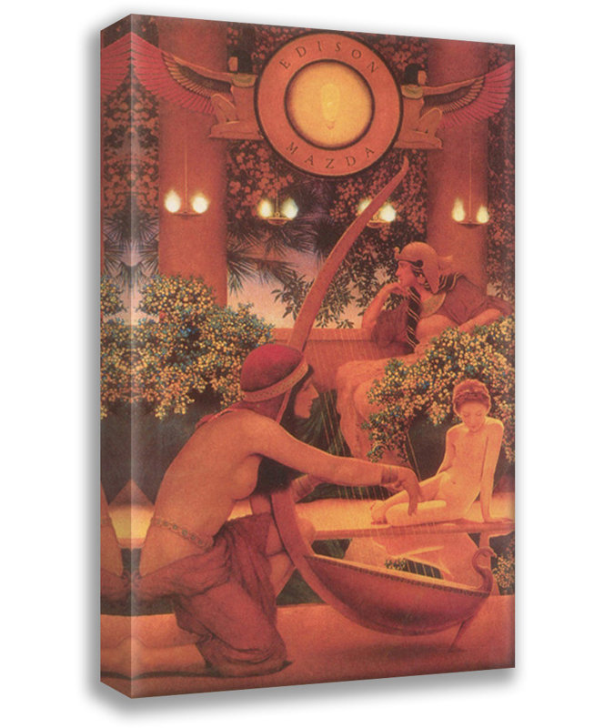 Toile tendue égyptienne par Maxfield Parrish, H 24 po x l 17 po