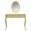 Bureau de maquillage avec miroir ovale et 3 tiroirs-1706476797