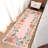 Floral Runner Rug 2x6 Washable Runner Modern Scalloped Runner Pink Runner Hallway Runner with Non Slip Backing, Low Pile Thin Runner, Indoor Foldable Printed Rug for Entryway Bathroom-514607123-514607113