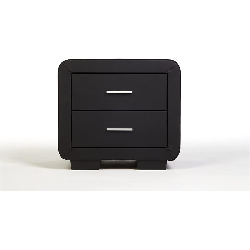 Fiep 52cm W Iron Bedside Table, Black