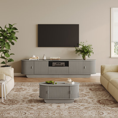Fluted Tv Stand And Lift Top Coffee Table Set by Winston Porter