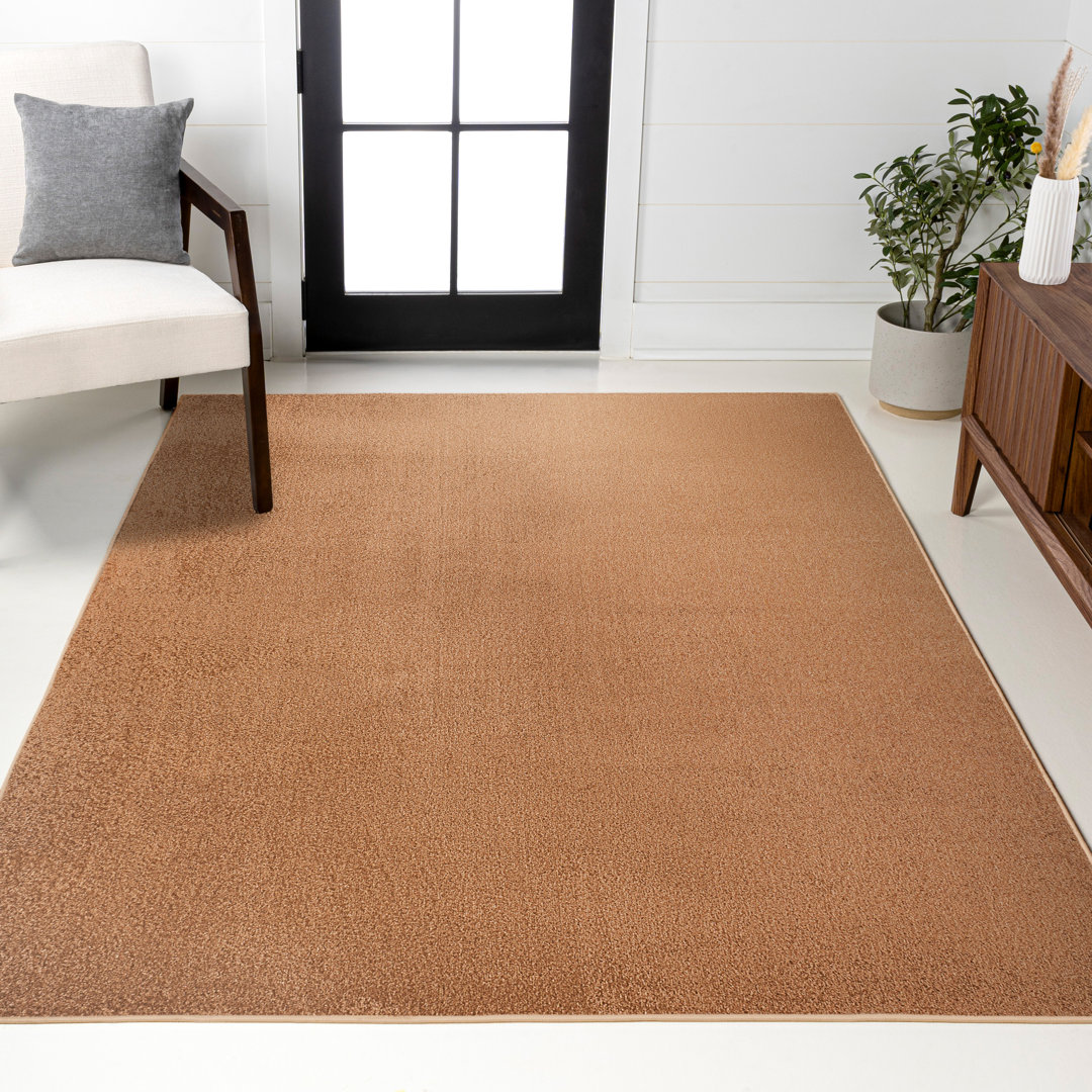 Twyla Classic Solid Low-Pile Machine-Washable Terra Rug Latitude Run® Rug 