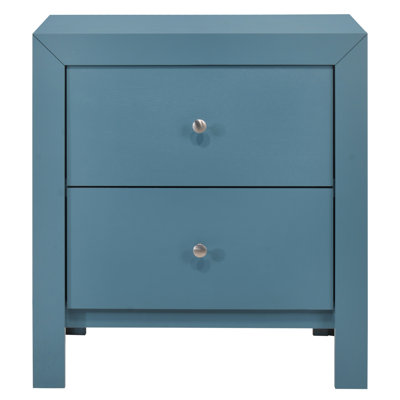 Table de chevet compacte l 25 po x H 22 po x P 17 po avec rangement à tiroirs style transitionnel deux po pour chambre à coucher