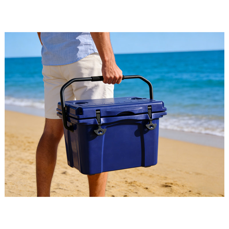 Glacière portative de 25 pintes avec ouvre-bouteille - Glacière isotherme bleue pour le camping et la fête d'avant-match