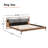 Brown&Gray Leather Bed with 2pcs Night Lights-1903016599