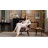 Upholstered Mid Century Modern Floral Accent Armchair with Solid Wood Legs-1694190710