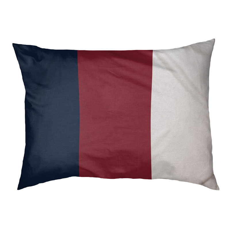 Coussin pour chien Indiana, Très grand (l 50 po x P 40 po x H 17 po), Bleu minuit / rouge fer à repasser / blanc
