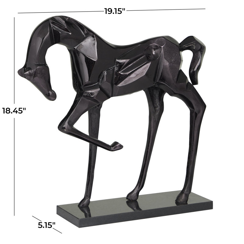 Sculpture de cheval Cole and Gray, H 18,45 po x l 19,15 po x P 5,15 po, Noir
