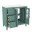 Meuble-lavabo de 36 pouces avec lavabo en céramique, armoire de rangement de salle de bain avec 3 tiroirs, 2 portes et 2 tablettes latérales ouvertes, style rétro-810627611