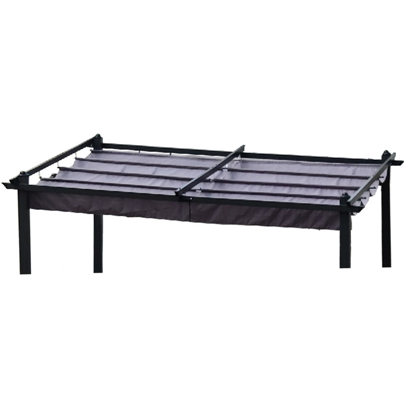 Outdoor Patio Retractable Pergola Replacement Canopy - 13X10 Ft, Gray , Sun Protection Ft Shelter Fabric, Protection, Gray, Easy Assembly