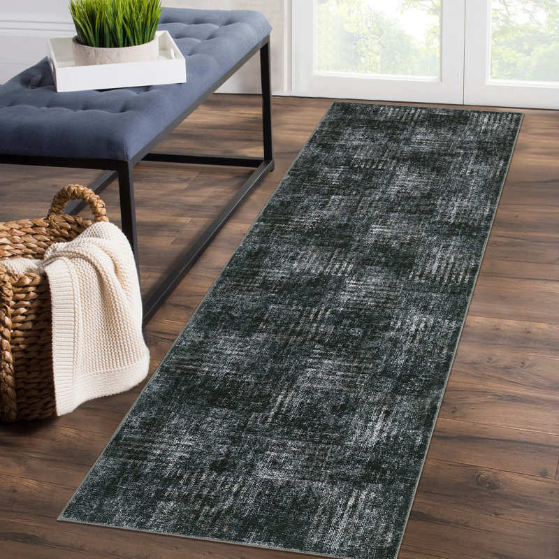 Washable Geometric Indoor Rug, Runner 2' x 6'