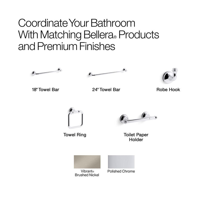 Bellera Robe Hook, Polished Chrome