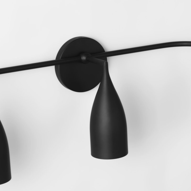 Coiffeuse Maya de Génération Éclairage , 10.125" H x 26.125" W x 6.5" D, Nuit noire, 3 Lights