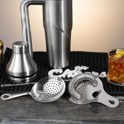  Professional Cocktail Strainers Set ：304 Stainless Steel Julep Strainer&spring Bar Strainer Kit For Home Bar And Professional Bartenders，mixologists