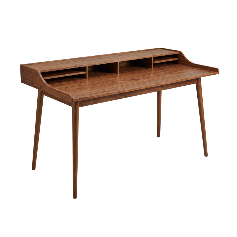 Bureau Luxembourg à piètement en bois massif, H 35 po x l 60 po x P 30 po, Noyer