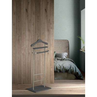 Beeks Solid Wood Iron Freestanding Valet Stand