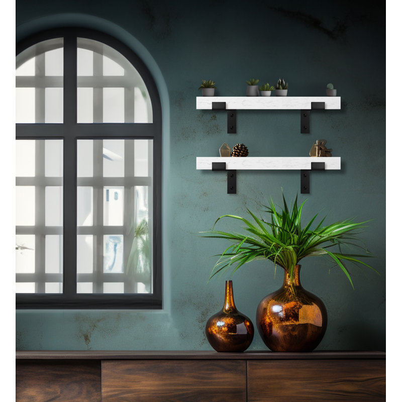 2 Piece Poplar Bracket Shelf, 2" H x 22" W x 10" D