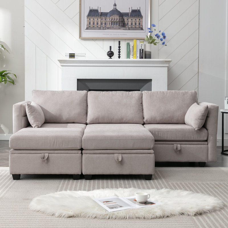 Canapé Calkins, Polyester gris clair