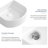 15.75 In. Vessel Rectangular Modern Ceramic Bathroom Sink In Milk White