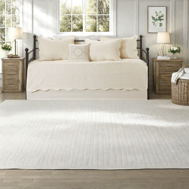 Reversible Cream Bedding Sets, Durable Polyester, Farmhouse Style, Ideal For Home