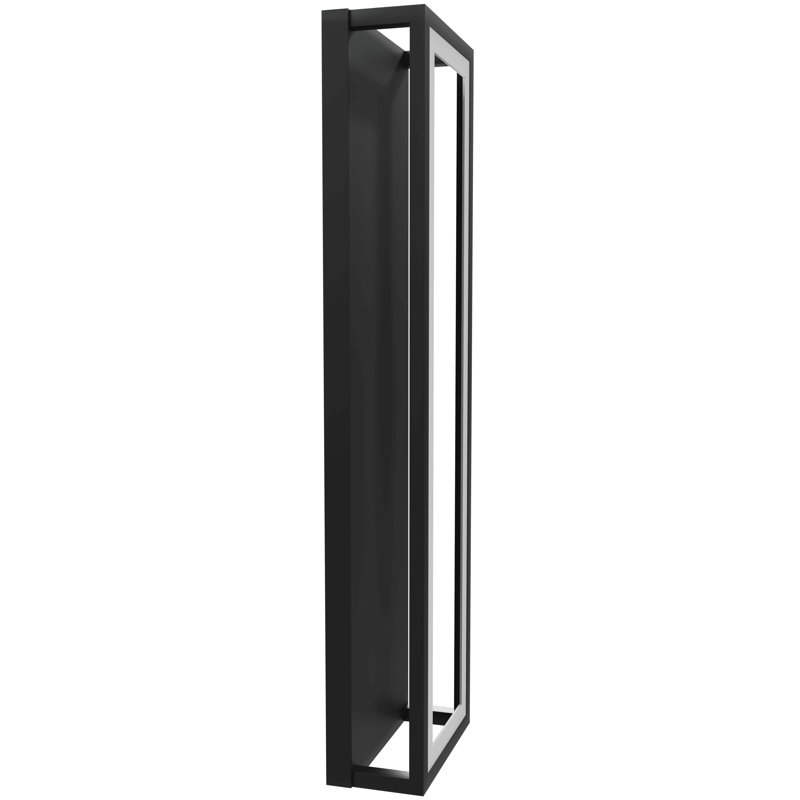 Applique murale encastrée à 1 lumière DEL à intensité variable Gunnur, H 30 po x l 8 po x P 4 po, Noir