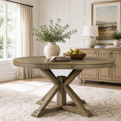 Table de salle à manger rétro avec rallonge papillon et base en forme de X