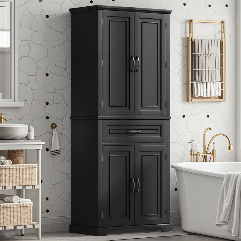 Terrazzo Multi-Functional Bathroom Storage Cabinet – Adjustable Shelves, Ample Space, Easy Installation  Product Description