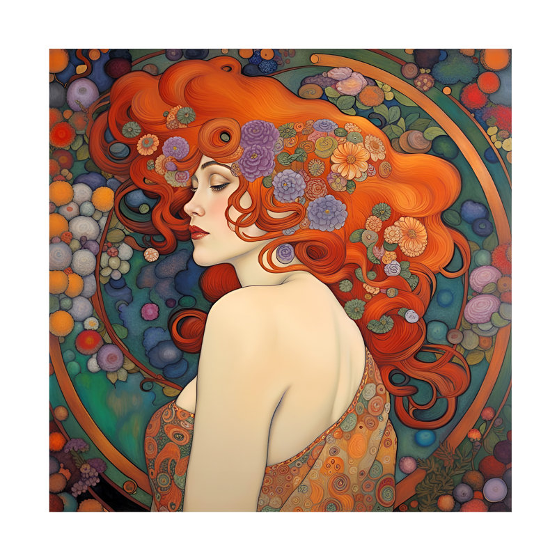 Ladaesha " Art Nouveau Beauty I " by Tina Lavoie, 14" H x 14" W x 2" D