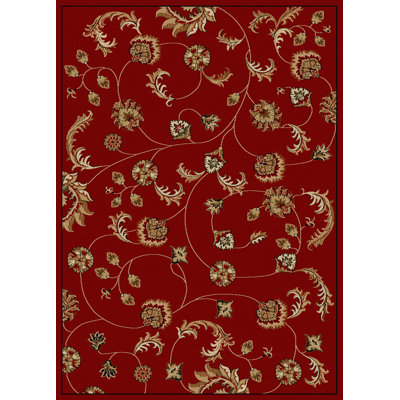 Tapis floral rouge Trevion
