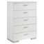 Commode de chambre à 5 tiroirs haute brillance