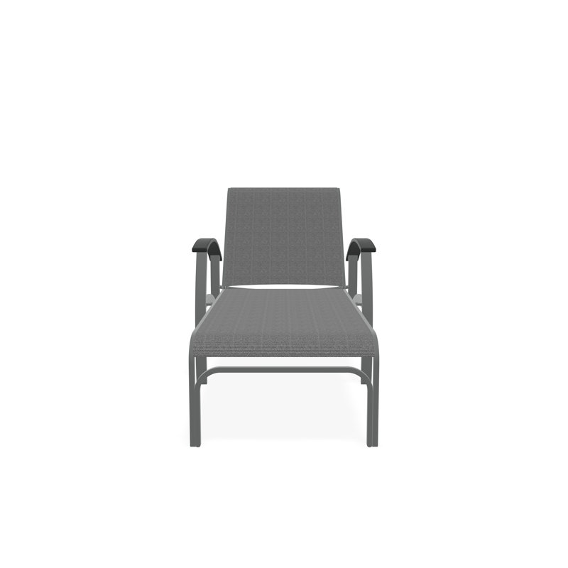 Chaise longue à quatre positions avec accoudoirs Belle Isle, Fumée, Graphite