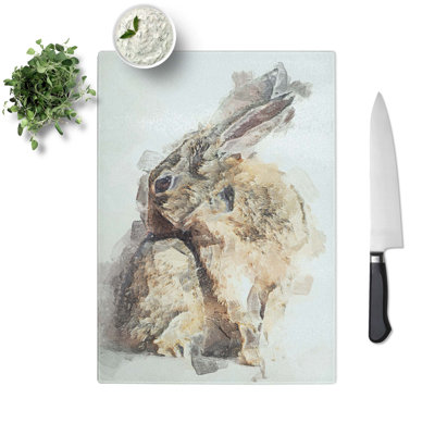 Tempered Glass Rabbit Chopping Board