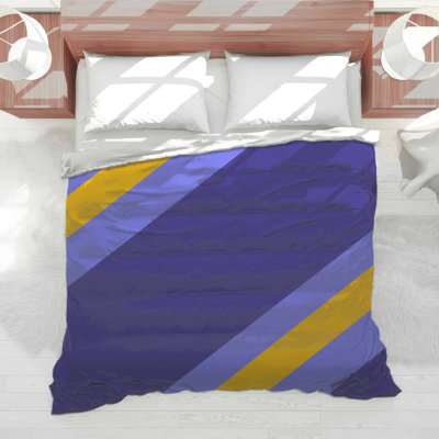 Blue Yellow Stripes Comforter