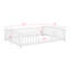 Lit sur pied avec entrée centrale, structure Montessori en bois de pin avec garde-corps, lit plateforme à profil bas-1185732449