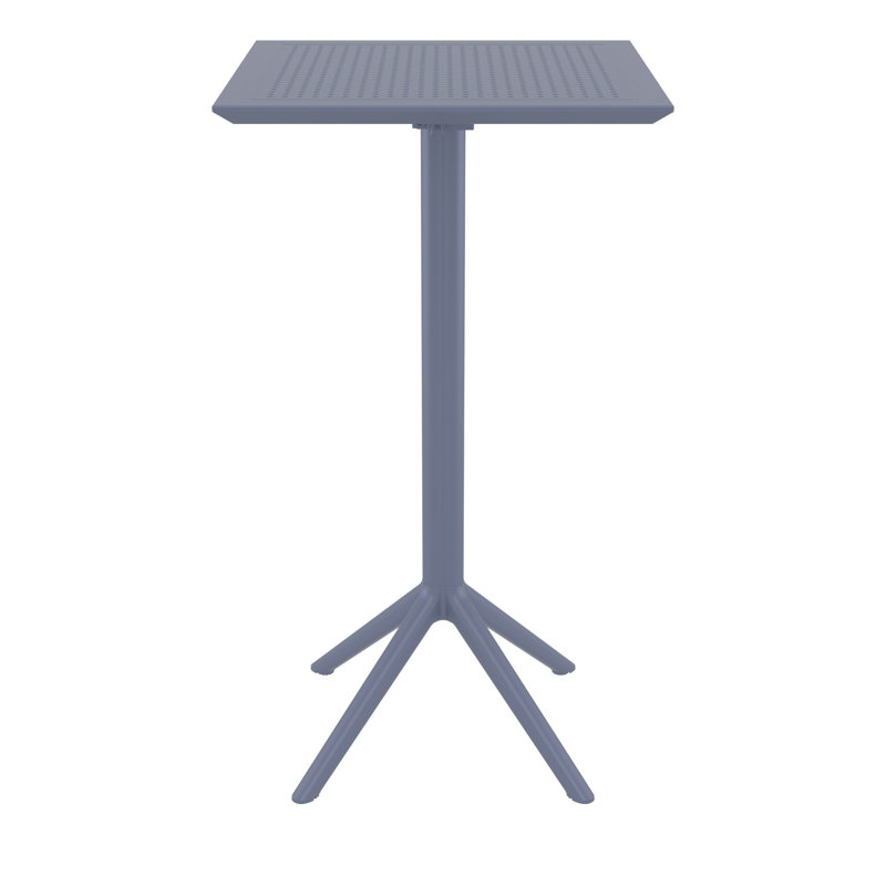 Farrah Folding Plastic Bar Table, Dark Gray