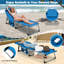 Chaise longue à 5 positions avec trou pour le visage et repose-pieds réglable Costway Blue