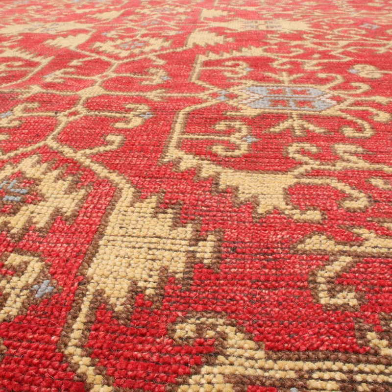 Burano Hand Knotted Wool Geometric Area Rug, Rectangle 10' x 14'
