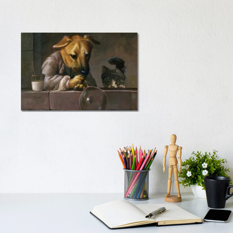 Mikey Muffin by Melinda Copper - Wrapped Canvas Painting, 20.32 cm H x 30.48 cm W