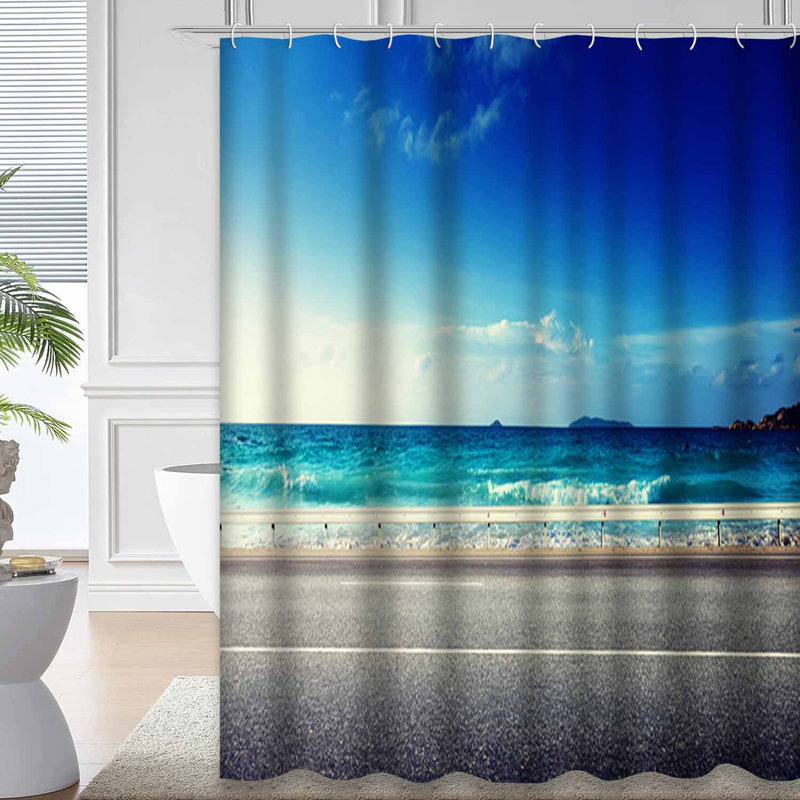 Rideau de douche Road Seaside Beach Summer, L 72 po x l 78 po