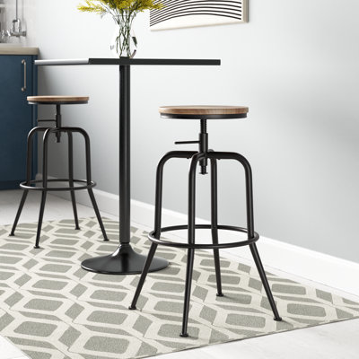 Grundy Swivel Lifting Height Counter Stools for Kitchen Island with Metal Frame